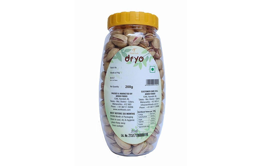 Dryo Pistachios    Plastic Jar  200 grams